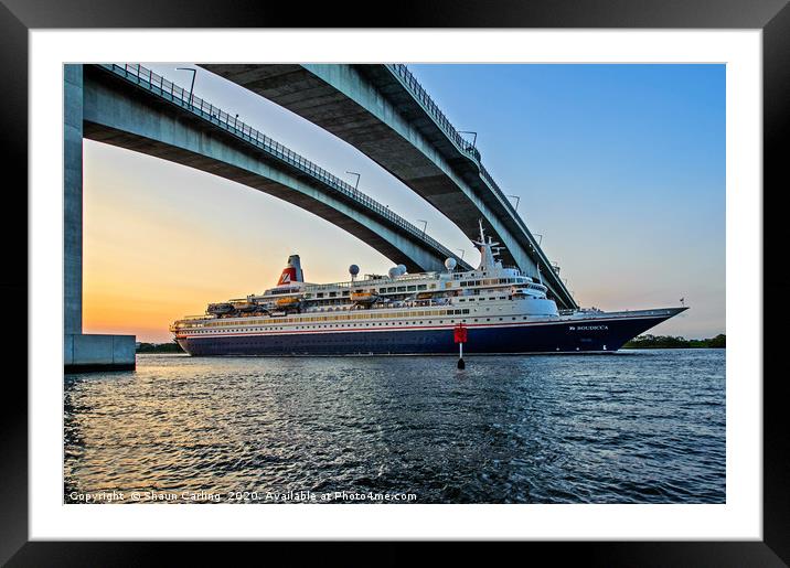 Cruise Ship Boudicca Leaving Brisbane Framed Mounted Print by Shaun Carling