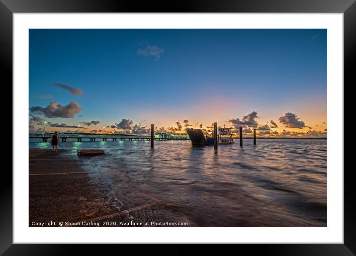 Sunrise Over The Coochie Mudlo Island Ferry Framed Mounted Print by Shaun Carling