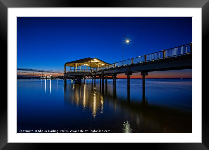 Redcliffe Pier Sunrise Framed Mounted Print by Shaun Carling
