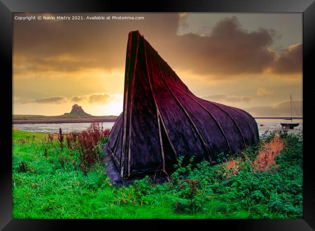 A traditional Boat Shed of Holy Island,  Lindisfar Framed Print by Navin Mistry