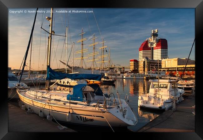 The Harbour Gothenburg, Sweden Framed Print by Navin Mistry