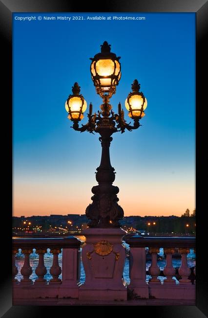 Ornate Lights on the Pont Alexandre III  Framed Print by Navin Mistry