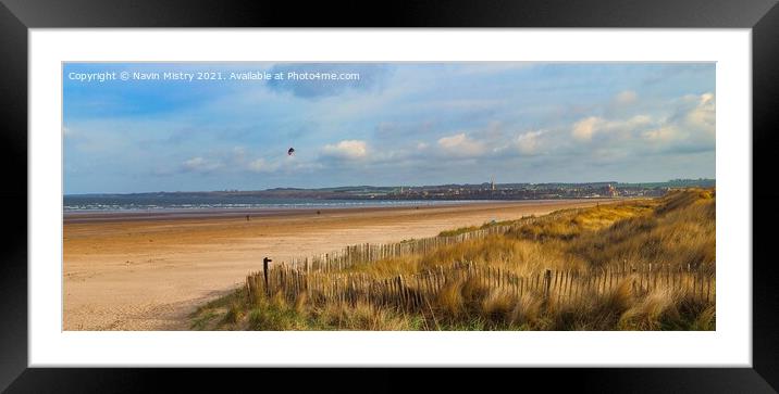 St. Andrews, West Sands Beach, Panorama Framed Mounted Print by Navin Mistry