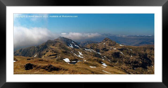 A View of Meal Garbh and Beinn nan Eachan  Framed Mounted Print by Navin Mistry