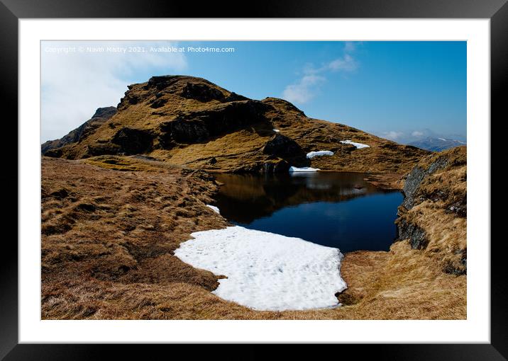 Lochan below Meall Garbh, Perthshire Framed Mounted Print by Navin Mistry