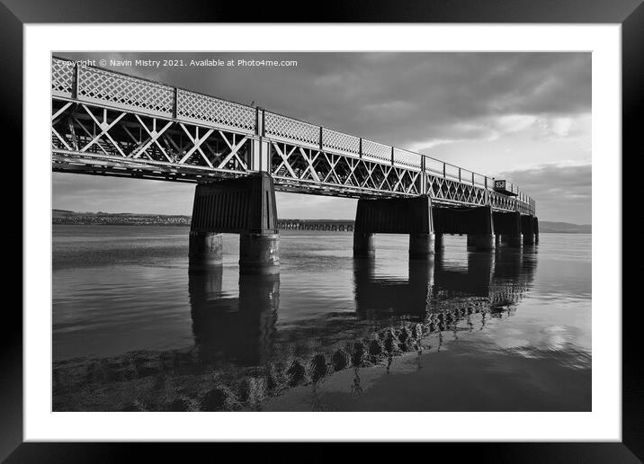 The Tay Bridge, Dundee Scotland Framed Mounted Print by Navin Mistry