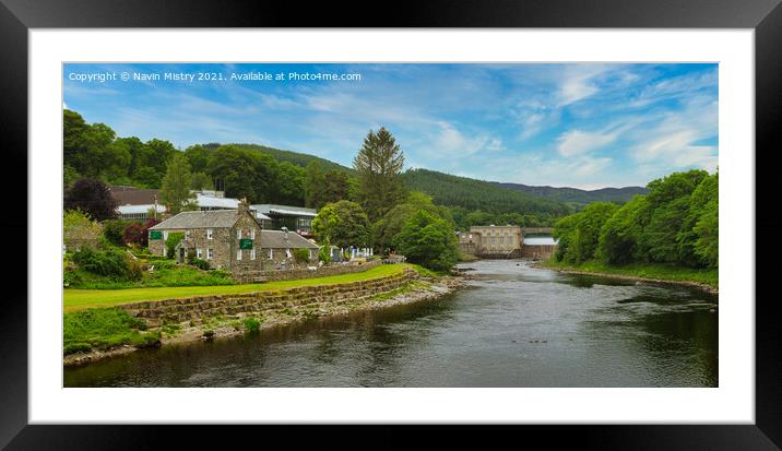 A view of Port Na Craig and the River Tummel, Pitlochry Framed Mounted Print by Navin Mistry