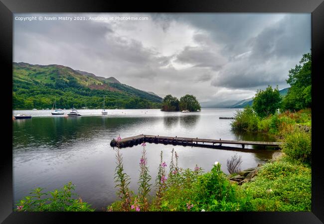 A view of Loch Earn Perthshire  Framed Print by Navin Mistry