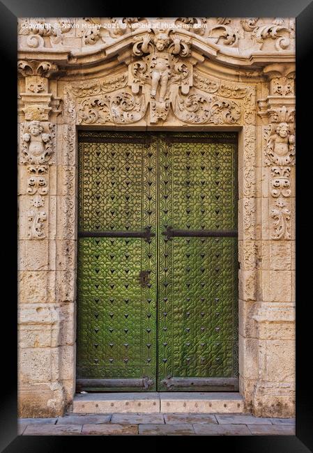 Alicante Town Hall Ornate Door  Framed Print by Navin Mistry
