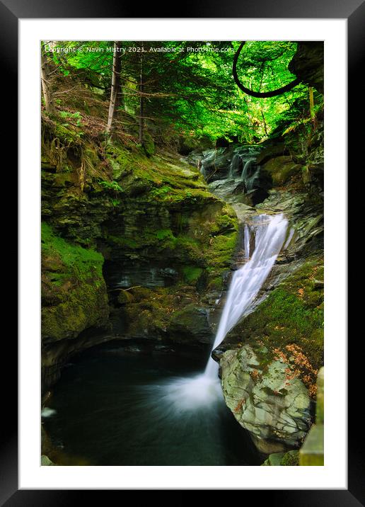 Falls of Acharn, near Kenmore Perthshire Framed Mounted Print by Navin Mistry