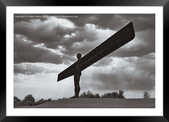 The Angel of the North, Gateshead Framed Mounted Print by Navin Mistry