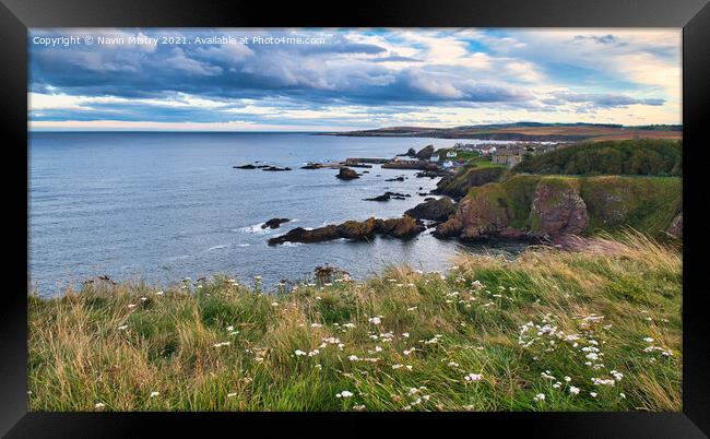 A view from the rugged cliffs of the North Sea Framed Print by Navin Mistry