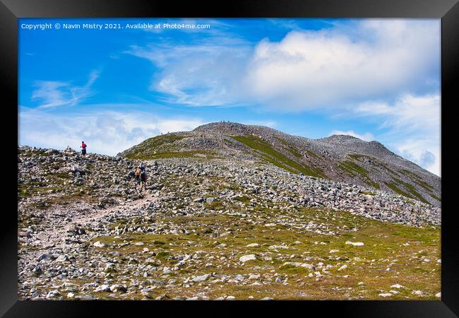 The boulder field at the summit of Schiehallion  Framed Print by Navin Mistry