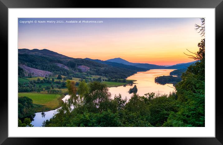 The Queen's View, Loch Tummel, near Pitlochry Framed Mounted Print by Navin Mistry
