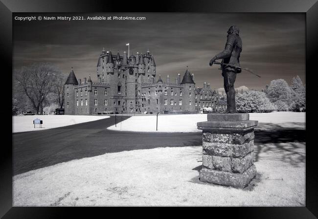 Glamis Castle Infrared Framed Print by Navin Mistry