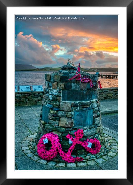 The Shetland Bus Memorial, Scalloway, Shetland Isl Framed Mounted Print by Navin Mistry