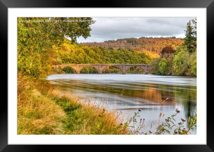 The River Tay in Autumn at Dunkeld, Perthshire Framed Mounted Print by Navin Mistry