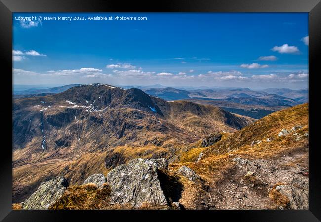 A view of Stuc a Chroin (Munro 975 m)  Framed Print by Navin Mistry