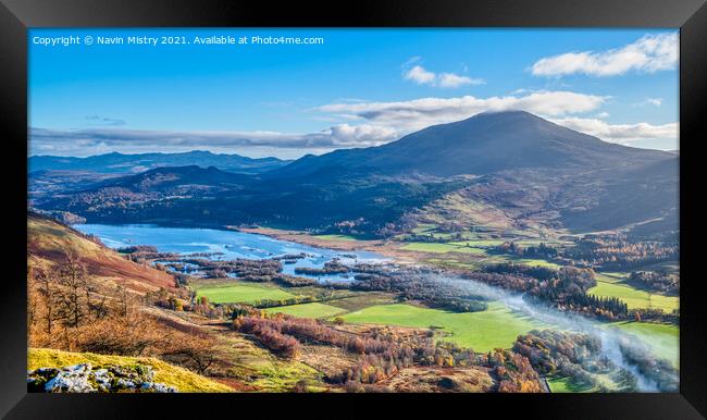 A view of Schiehallion and Dunalastair Water Framed Print by Navin Mistry