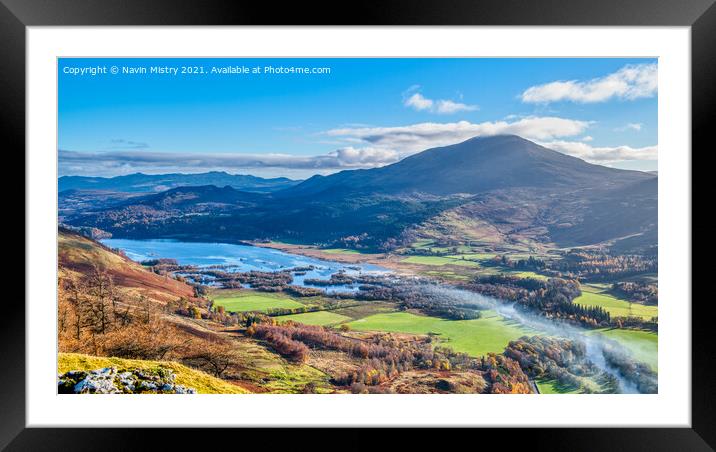 A view of Schiehallion and Dunalastair Water Framed Mounted Print by Navin Mistry