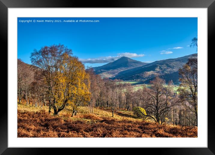 A view of Schiehallion from Kinloch Rannoch Framed Mounted Print by Navin Mistry