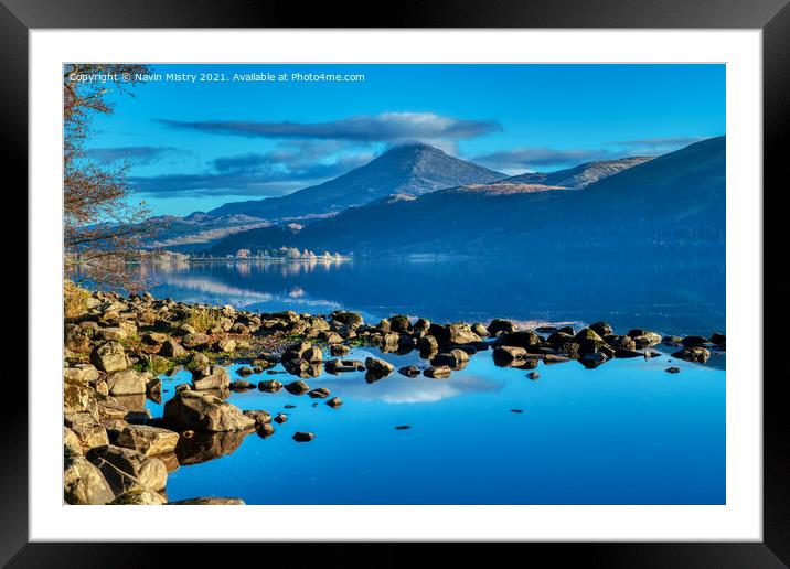 A view of Schiehallion and Loch Rannoch Framed Mounted Print by Navin Mistry