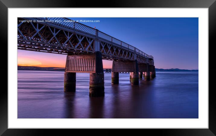 The Tay Bridge seen at Dawn  Framed Mounted Print by Navin Mistry