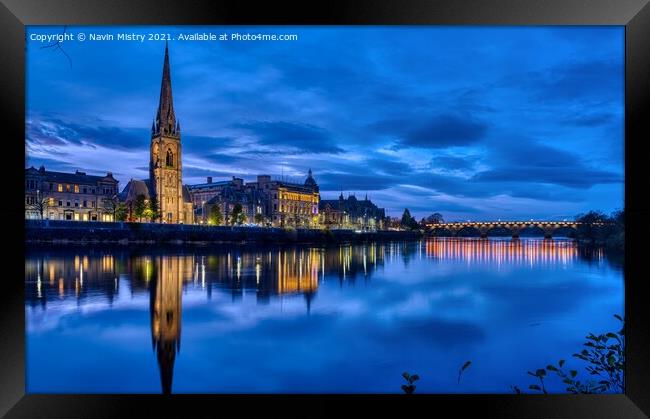 Perth Scotland and The River Tay Framed Print by Navin Mistry