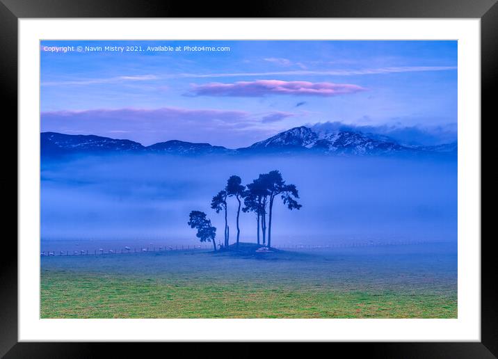 Pitlochry Dawn Mist Framed Mounted Print by Navin Mistry