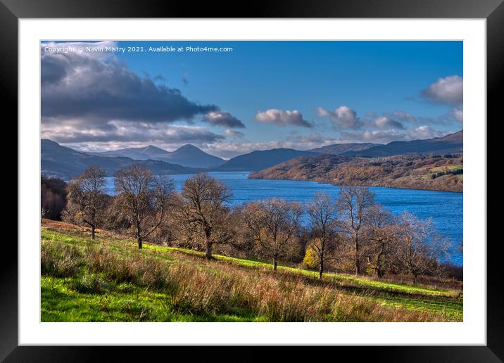 A view of Loch Tay looking towards Killin  Framed Mounted Print by Navin Mistry