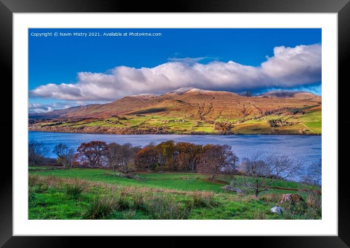 A view of the Lawers Range, Loch Tay Framed Mounted Print by Navin Mistry