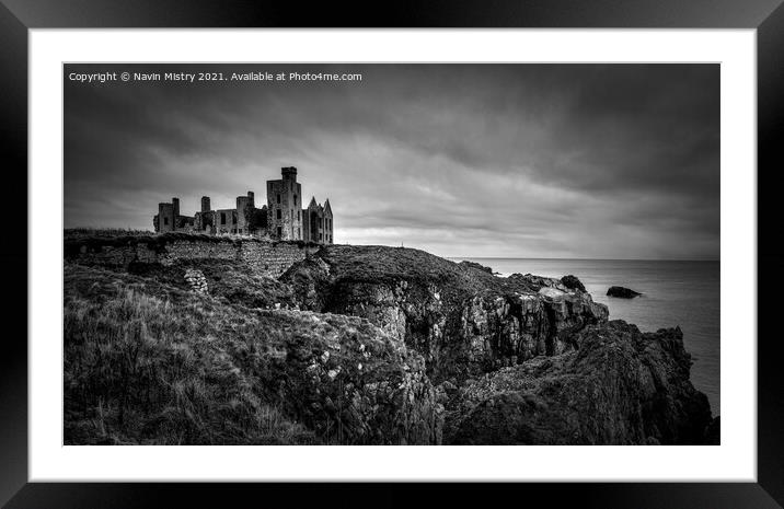 Slains Castle, Cruden Bay, Aberdeenshire Framed Mounted Print by Navin Mistry