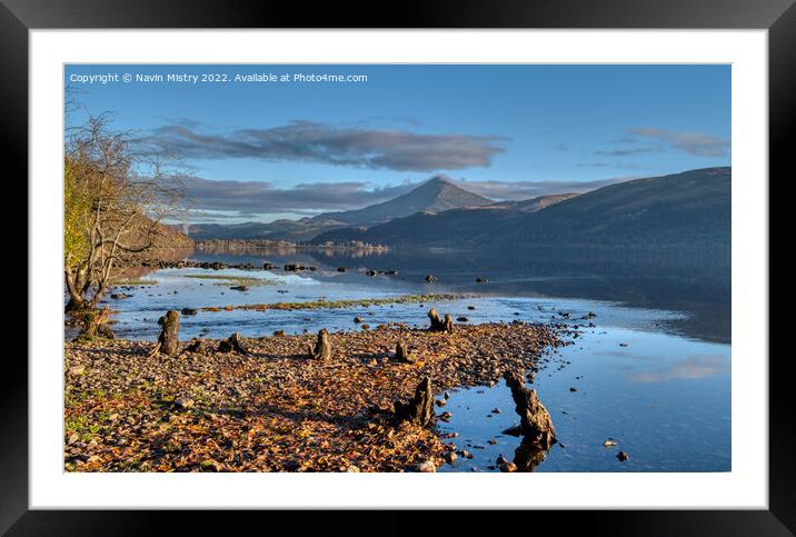 A view of Schiehallion from Loch Rannoch  Framed Mounted Print by Navin Mistry