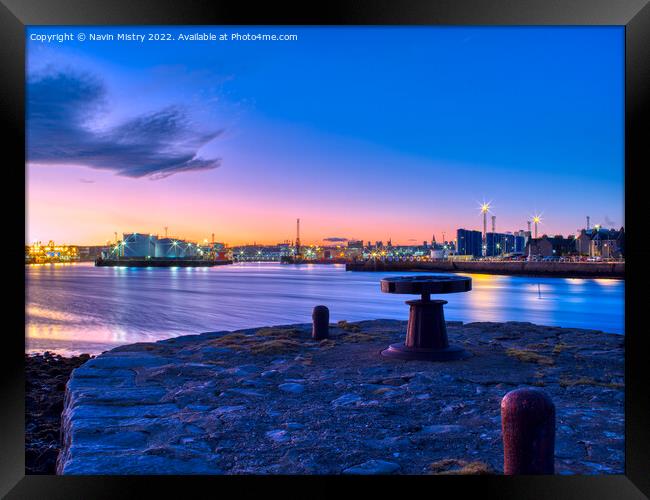 A view of Aberdeen Harbour from Torry Framed Print by Navin Mistry