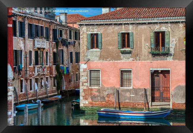 A scene from the back streets of Venice  Framed Print by Navin Mistry