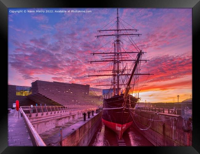 Sunrise at Discovery Point, Dundee  Framed Print by Navin Mistry
