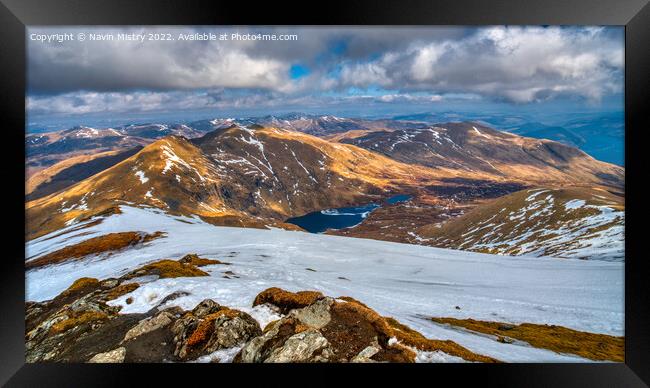 A view from the summit of Ben Lawers Framed Print by Navin Mistry