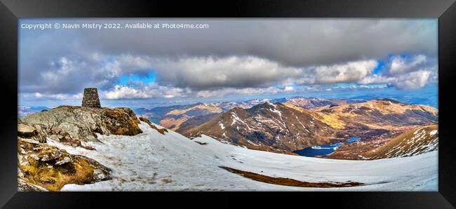 A panoramic image of the summit of Ben Lawers Framed Print by Navin Mistry