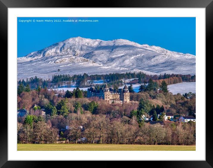 The Atholl Palace Hotel and Ben Vrackie, Pitlochry Framed Mounted Print by Navin Mistry