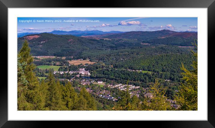 A view from Birnam Hill, Perthshire Framed Mounted Print by Navin Mistry