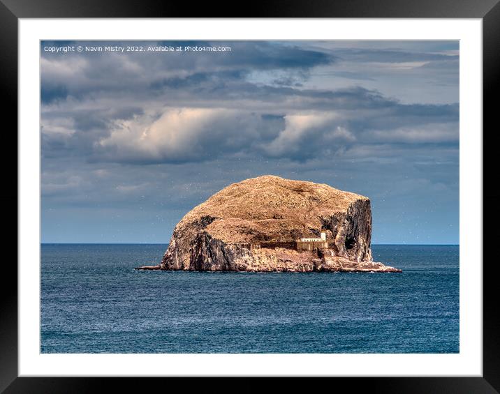 Bass Rock Framed Mounted Print by Navin Mistry