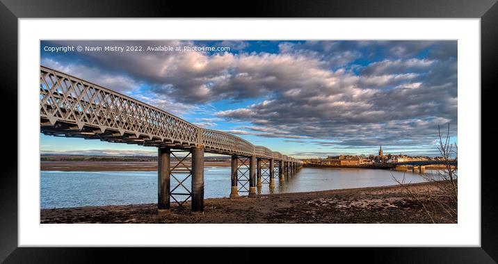 A panoramic view of Montrose South Esk Viaduct Framed Mounted Print by Navin Mistry