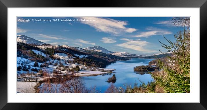 Winter at The Queen's View Loch Tummel, Perthshire Framed Mounted Print by Navin Mistry