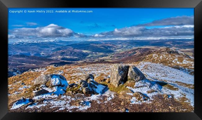 A view from the summit of Ben Vrackie Framed Print by Navin Mistry
