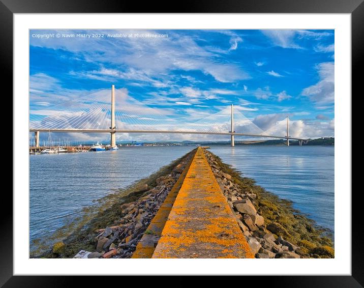 The Queensferry Crossing Framed Mounted Print by Navin Mistry