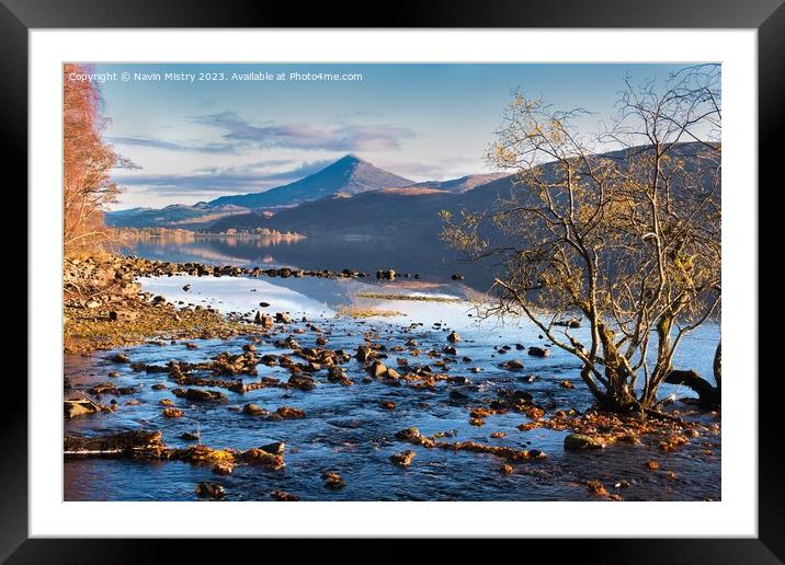 A view of Schiehallion and Loch Rannoch Framed Mounted Print by Navin Mistry