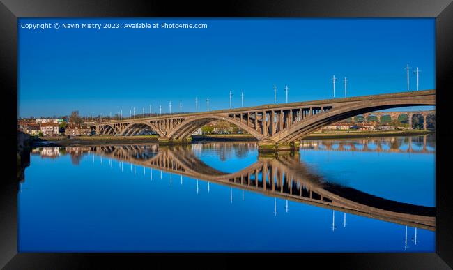 A view of the Royal Tweed Bridge, Berwick-Upon-Tweed Framed Print by Navin Mistry