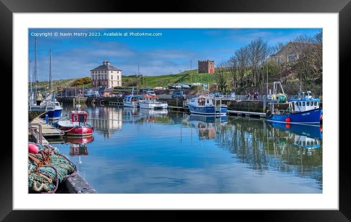 A view of Eyemouth Harbour  Framed Mounted Print by Navin Mistry