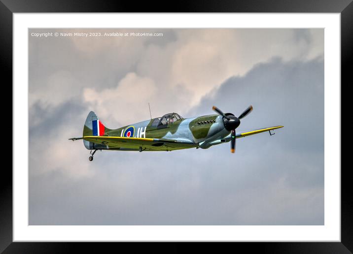 Replica Spitfire Perth Airport Open Day 2023 Framed Mounted Print by Navin Mistry