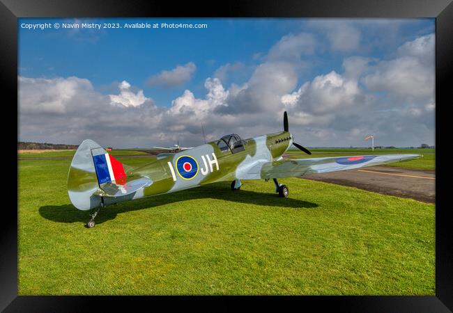 Replica Spitfire Perth Airport Open Day 2023 Framed Print by Navin Mistry
